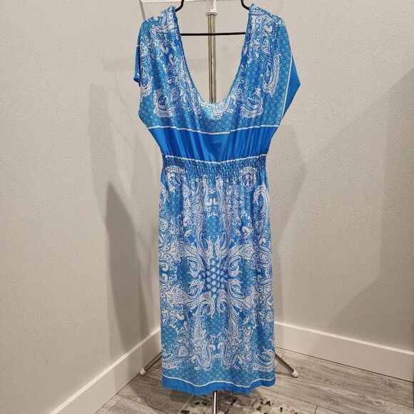 Young USA - Summer Harmonious Print Open Back Dress size XL - Picture 1 of 9